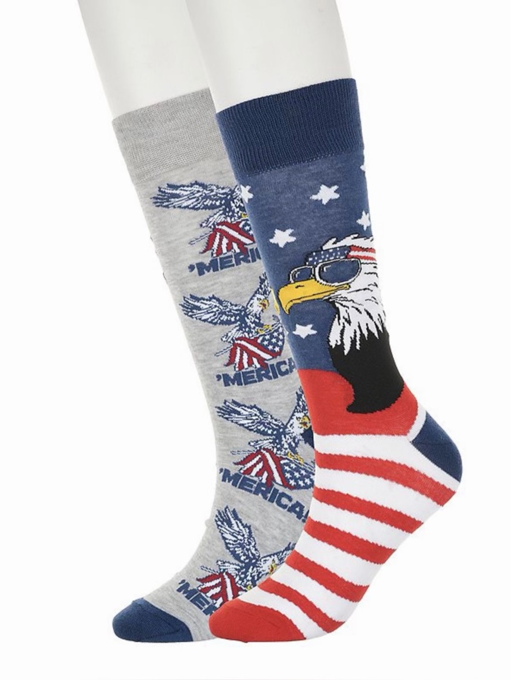 Twisted Toes Americana Patriotic Eagle Crew Socks - 2 Pack